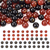 2 Sets 2 Colors Dyed & Heated Natural Black Agate & Red Agate Beads G-TA0001-45-2