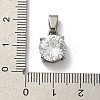 304 Stainless Steel with Clear Cubic Zirconia Charms STAS-G348-06P-3