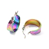 Ion Plating(IP) 304 Stainless Steel Thick Hoop Earrings for Women EJEW-P198-04MC-2