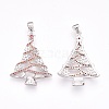 Eco-Friendly Brass Micro Pave Cubic Zirconia Pendants KK-F753-11P-RS-2