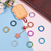 Unicraftale 20Pcs 10 Colors Zinc Alloy Frosted Spring Gate Rings FIND-UN0002-76-2