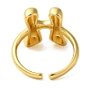 Initials Brass Open Cuff Ring for Women RJEW-N046-02H-G-3