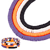 4 Strands 4 Colors Flat Round Handmade Polymer Clay Beads CLAY-PH0001-99-1