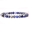 Natural Blue Spot Jasper Round Beaded Stretch Bracelet SF8562-35-1