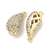 Brass Micro Pave Clear Cubic Zirconia Connector Charms KK-L211-004G-2