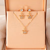 Alloy Rhinestone Pendant Necklaces & Dangle Earrings Sets for Women FS-WGD52C4-11-1