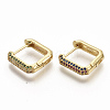 Brass Micro Pave Colorful Cubic Zirconia Hoop Earrings EJEW-S208-061-2