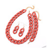 Acrylic Curb Chain Chain Necklaces & Dangle Earrings & Bracelets Sets FS-WGA399B-21-1