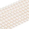 Frosted Glass Pearl Beads Strands GLAA-A044-08A-01-1