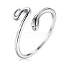 Anti-Tarnish Rhodium Plated 925 Sterling Silver Cuff Rings RJEW-BB56107-1