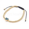 Nylon Thread Braided Bead Bracelets BJEW-JB04013-M-2