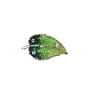 Gradient Color Leaf Alloy Glass Brooch PW-WGC15FF-01-4