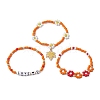 3Pcs 3 Styles Glass Stretch Bracelets BJEW-JB11075-1