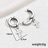 Stylish Stainless Steel Classic Cross Hoop Earrings FI7863-2-1