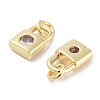 Brass Micro Pave Cubic Zirconia Charms KK-C051-13G-03-2