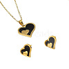 304 Stainless Steel & Acrylic Stud Earrings & Pendant Necklaces Sets FS-WGD84E7-01-1