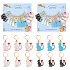 Alloy Enamel Cat Charm Locking Stitch Markers HJEW-PH01711-1