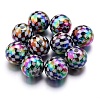 10Pcs UV Plating Colours Acrylic Beads OACR-S146-01A-1