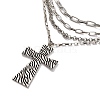 Alloy Multi Layered Necklaces for Women NJEW-U013-04P-3