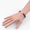 Natural Amethyst Bead Bracelets X-BJEW-JB02486-05-4