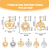 DICOSMETIC 12Pcs 6 Style PVD Vacuum Plating 304 Stainless Steel Pendants STAS-DC0014-29-2