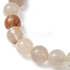 Natural Rutilated Quartz Round Beaded Stretch Bracelets for Women Men BJEW-JB11428-3