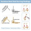 40Pcs 2 Colors 201 Stainless Steel Oval Stud Earring Findings STAS-SC0021-23-2