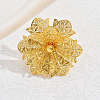 Luxurious Iron Hollow Flower Cuff Ring for Women's Wedding Party Accessories VZ5579-4