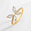 Butterfly Brass Micro Pave Cubic Zirconia Cuff Rings WG9662B-02-2