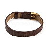 Leather Textured Bracelet Straps Slide Wristbands for Slide Charms AJEW-K232-01G-05-2