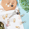   6Pcs Alloy Baking Paint Flower Keychain and 6Pcs Zinc Alloy Swivel Clasps KEYC-PH0001-50-3