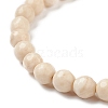 Natural Fossil Bead Stretch Bracelets X-BJEW-K212-A-015-3