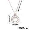 Elegant Fashion Brass Clear Cubic Zirconia Circle Pendant Necklaces for Daily Wear UR9743-1-2