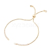 Adjustable Brass Micro Pave Cubic Zirconia Chain Bracelet Making ZIRC-CJ0001-01G-3