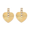 Brass Micro Pave Clear Cubic Zirconia Stud Earrings KK-U058-61G-4