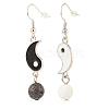 3 Pairs 3 Style Alloy Enamel Yin Yang Matching Asymmetrical Earrings EJEW-JE04894-4