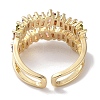 Brass Micro Pave Cubic Zirconia Cuff Rings RJEW-G310-22G-3