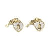 Brass Pave Natural Shell Heart Lock Charms KK-Z078-21G-1