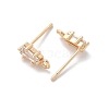 Brass Clear Cubic Zirconia Stud Earrings Finding for Women KK-A244-10B-G-2