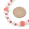 3Pcs 3 Style Fruit Polymer Clay & Glass Seed & Acrylic Pearl Beaded Necklaces Set NJEW-JN04582-5