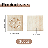 Square Wood Carved Floral Decorative Blocks WOOD-WH0124-160A-2