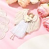 Angel Handmade Woven Macrame Cotton Thread Pendant Decorations HJEW-JM02454-04-2