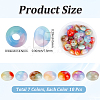 70Pcs 7 Colors Triple Color Resin European Beads RESI-PA0001-56-2
