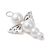 Pearlized Glass Pearl Bead Pendants PALLOY-JF03203-06-3