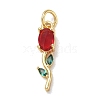 Brass with Rhinestone Pendants KK-CBAD872-01G-12-1
