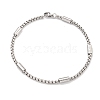 Tarnish Resistant 304 Stainless Steel Box Chain Bracelets for Women BJEW-R318-03A-P-1