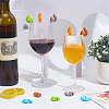  2 Sets Squirrel Silicone Wine Glass Charms DIY-NB0010-66-4