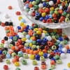 6/0 Opaque Colors Round Glass Seed Beads SEED-K003-4mm-M04-1