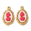 304 Stainless Steel & Cloth Embroidered Pendants FB-CBAFBAF-10G-01-1