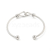 Cross Knot Brass Open Cuff Bangles for Women BJEW-G704-01P-3